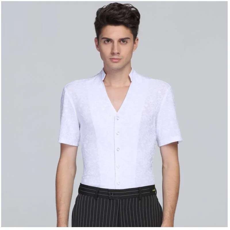 Новые рубашки для латиноамериканских танцев Мужской Топ квадратных Современная