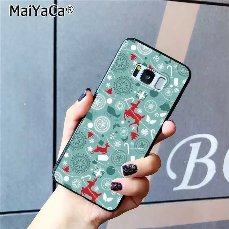MaiYaCa новый год Рождество олень Санта чехол для телефона Samsung Galaxy S20 S9 plus S7 edge S6 S10Plus