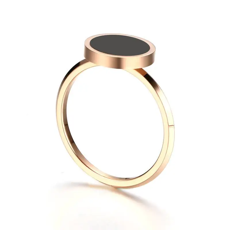 Vnox Элегантные Простые Для женщин кольцо из розового золота-высокое качество