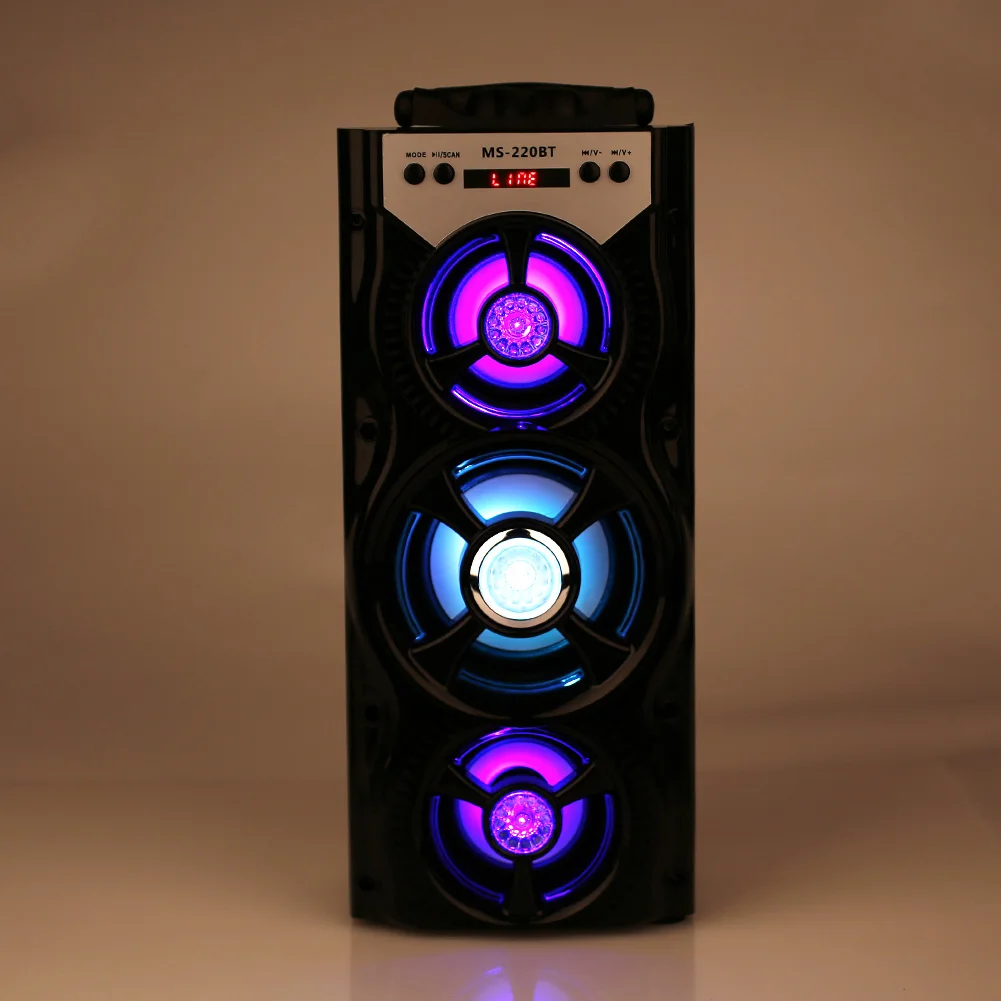 8 Вт MS-220BT Bluetooth динамик fm-радио 3D сабвуфер Портативный Hi-Fi динамик бас беспроводной TF AUX USB стерео Саундбар с светодиодный