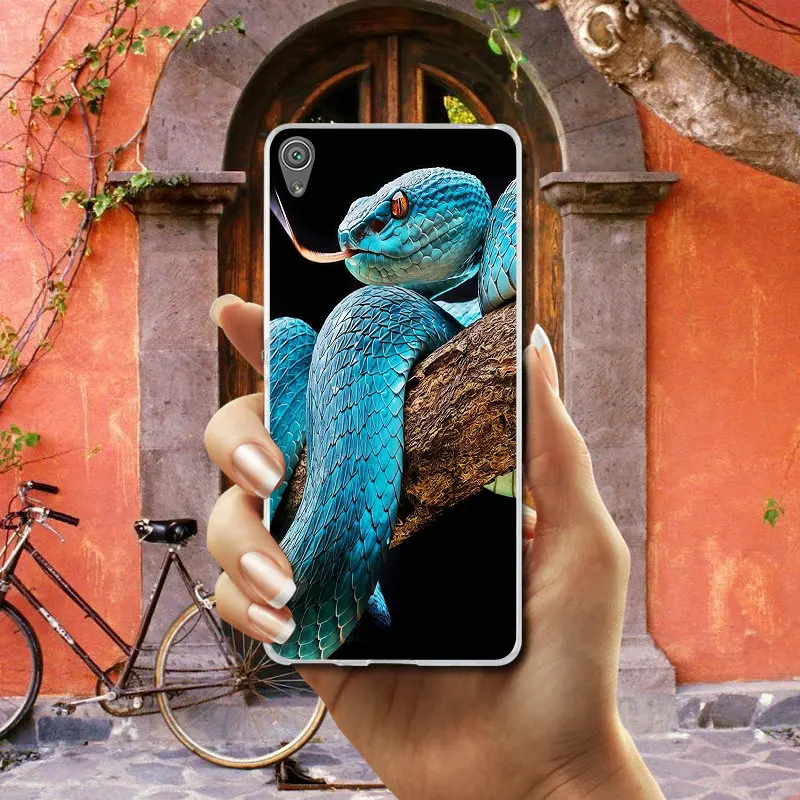 Змеиный зеленый чехол для Sony Xperia XA XZ Z Z1 Z2 Z3 Z4 Z5 Compact E3 E5 T3 M2 M4 M5 силиконовый мягкий