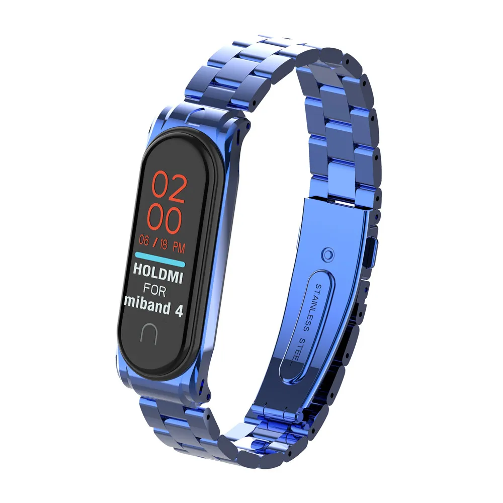 Умный Браслет Xiaomi Mi Band 4 модный ремешок для часов из нержавеющей стали сменный