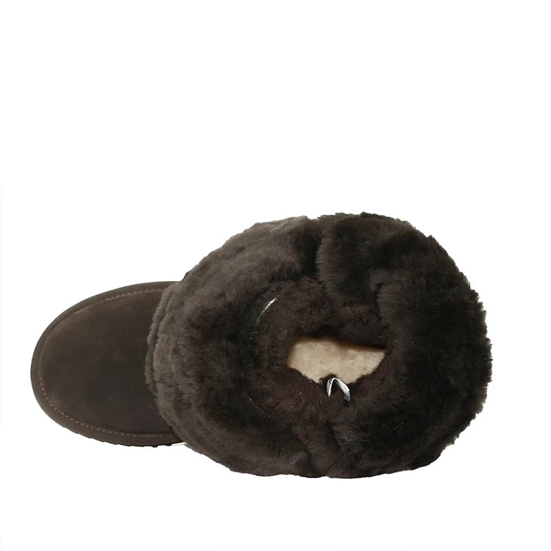 GOGC женские Зимние Ботинки Снега Сапоги с Шерстяной Мех Удобные Натуральной Кожи