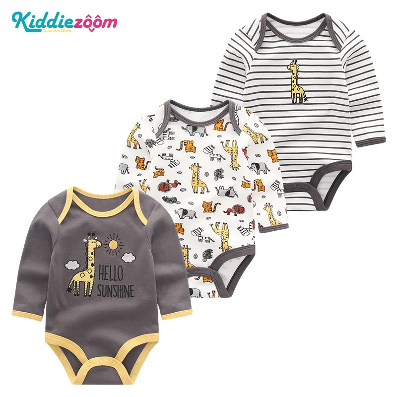 BDL3024 Для маленьких девочек одежда; богемный комплект, roupa de bebe, Одежда для новорожденных Одежда для мальчиков Детский комбинезон с принтом в виде хлопок длинные Sheeve детские пижамы 3 шт./компл. Топы ropa bebe - Цвет: BDL3024