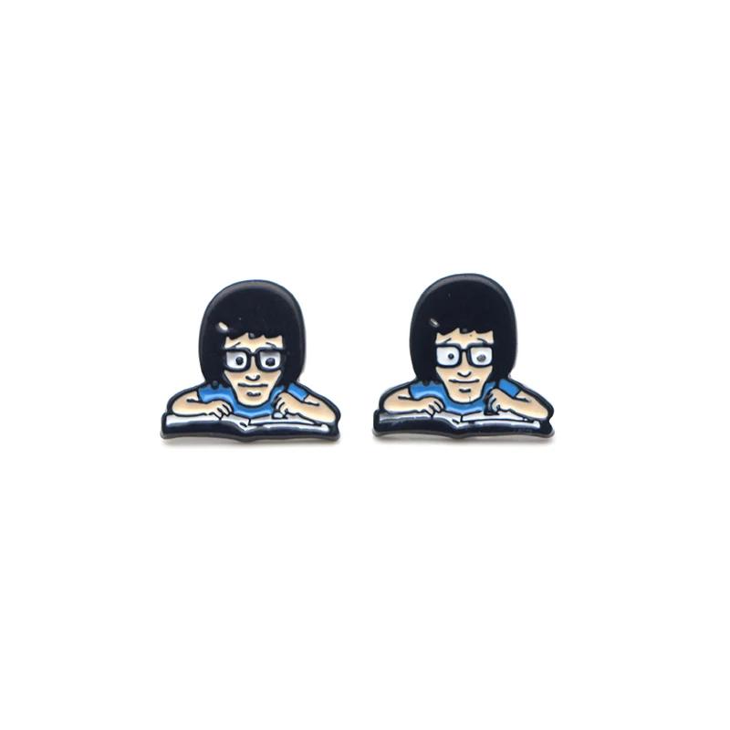 V143 1 Pair Rick and Morty Cute Ear Stud Earring for women Cartoon Studs Fashion Jewelry Prevent allergy Kids Gifts