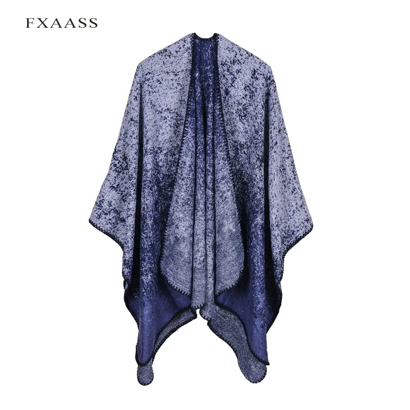 FXAASS New Autumn/Winter Shawl Fashion Poncho Women Scarf for Lady Luxury Blanket Cashmere Scarves Warm Pashmina Wholesale Cape |