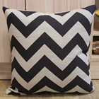LINKWELL оптовая продажа Бесплатная доставка 45 см * 45 см черный шеврон зигзаг льняной чехол для подушки