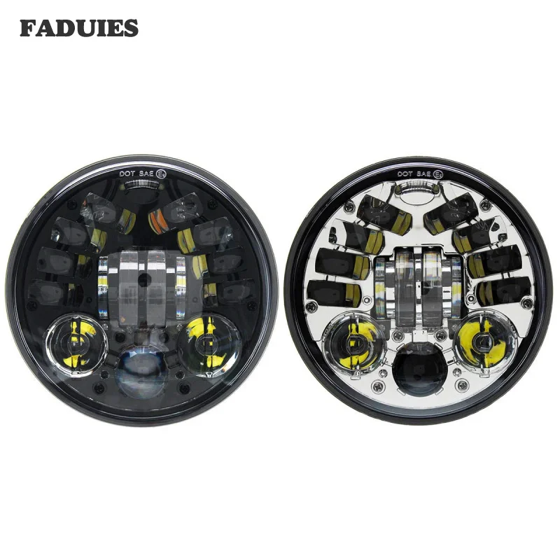 FADUIES черный 5,75 дюймов светодиодные фары для мотоциклов подходит 5,7" H4 фары для Harley sportsters XL XG XR VRSCD Dyna