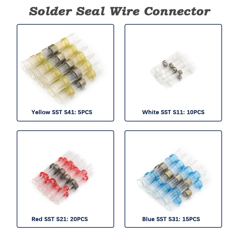 Изолированные паяльные втулки термоусадочные разъемы набор термоусадочных
