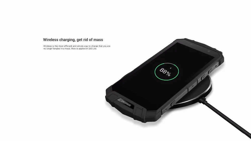 DOOGEE S60 LITE IP68 Водонепроницаемые мобильные телефоны 5,2 ''5580 mAh 4GB 32GB MT6750T NFC Android 7,0 с беспроводной зарядкой и двумя sim-картами