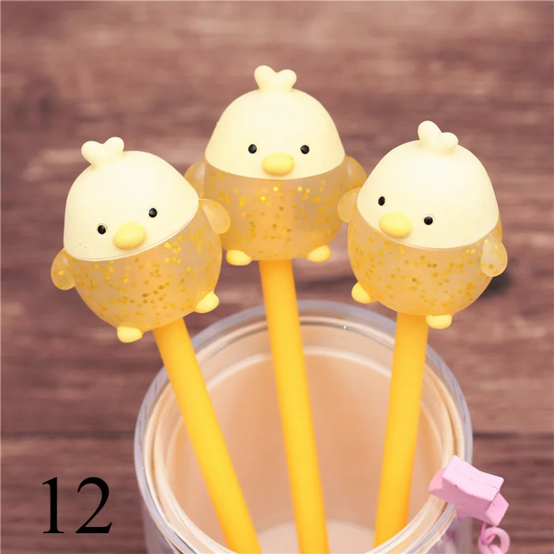 Kawaii гелевая ручка с единорогом Мультяшные животные кролик медведь нейтральная ручка прекрасный гель для девочек ручки креативные канцелярские принадлежности для школы - Цвет: 12