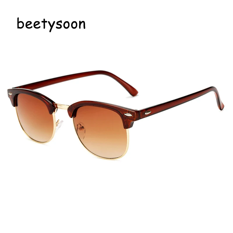 BeetySoon 2018 классические Для мужчин половина Frame солнцезащитные очки Мода Круглый