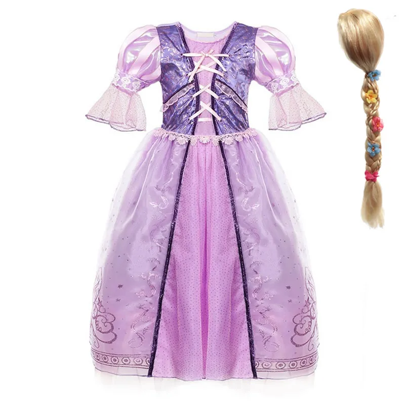 Платье принцессы Рапунцель для девочек детский костюм на день рождения платье с