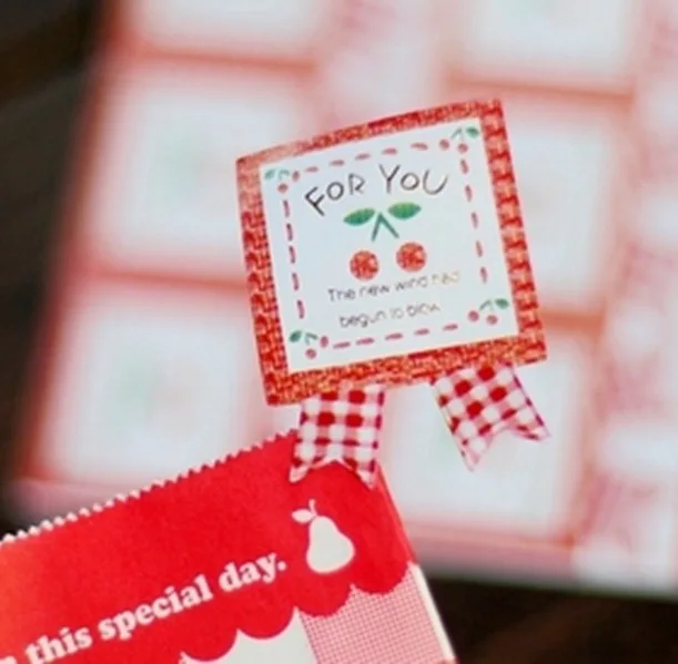 

360pcs Cute Cherry "for you" gift seal label stickers for Handmade Product Party Favor Gift Bag Candy Box Decortion