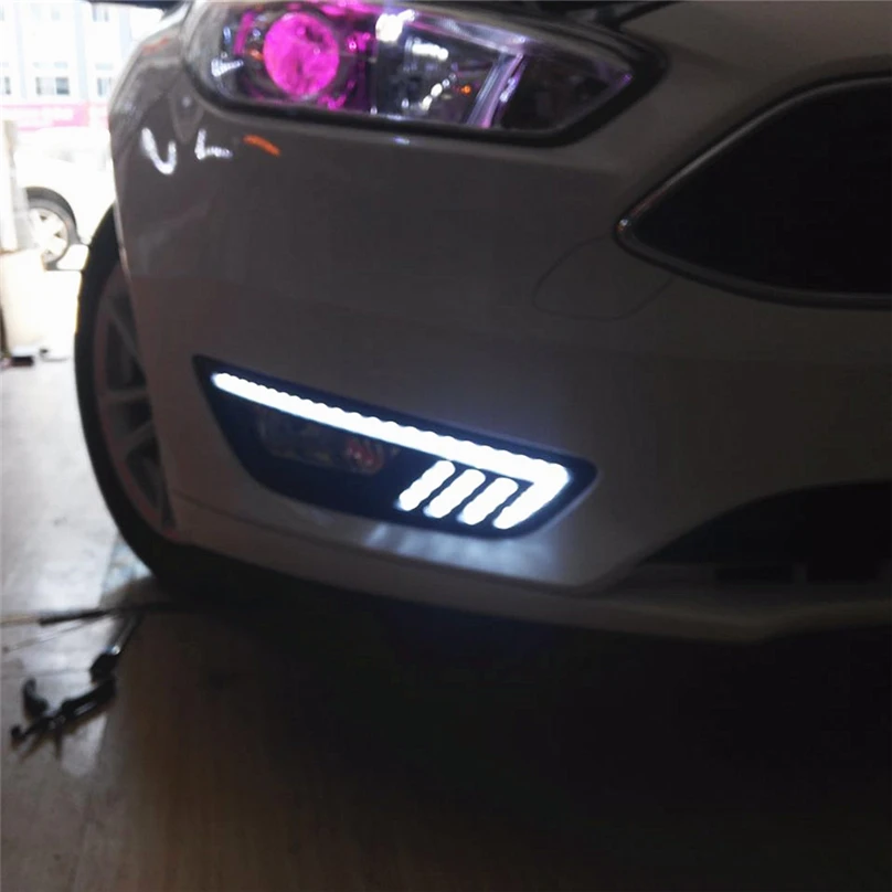 Автомобильные мигающие 2 шт. для Ford Focus 3 светодиодный DRL дневные ходовые огни дневной свет водонепроницаемый с поворотником