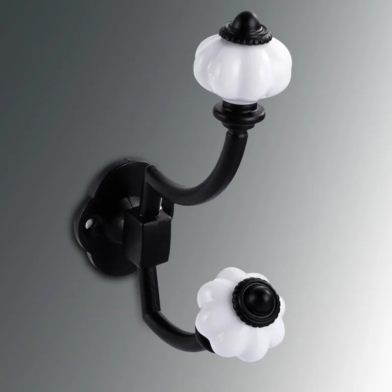 Настенный крючок внешняя деталь с Белыми Керамическими Ручками латунная вешалка