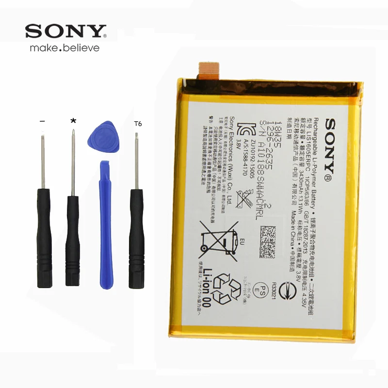 Оригинальный аккумулятор Sony LIS1605ERPC для SONY Xperia Z5 Premium Z5P Dual E6883 E6853 3430 мАч|battery for|battery