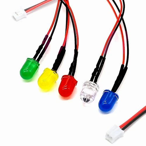 

20Pcs 3V 5V 6V 9V 12V 24V 36V 48V 110V 220V Diffused 10mm LED With 20cm Wire And PH2.0 Plug, Orange, Pink, Purple