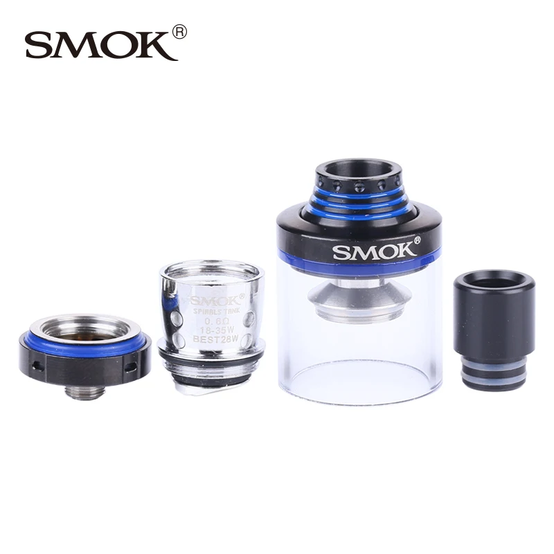 Атомайзер SMOK Spiral Tank емкостью 2 мл вейп-бак с верхним наполнением 0 6ом двухъядерный