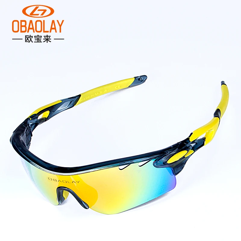 Obaolay 2016 Новинка Открытый Спорт Поляризованные TR-90 MTB Защита для глаз Очки 5