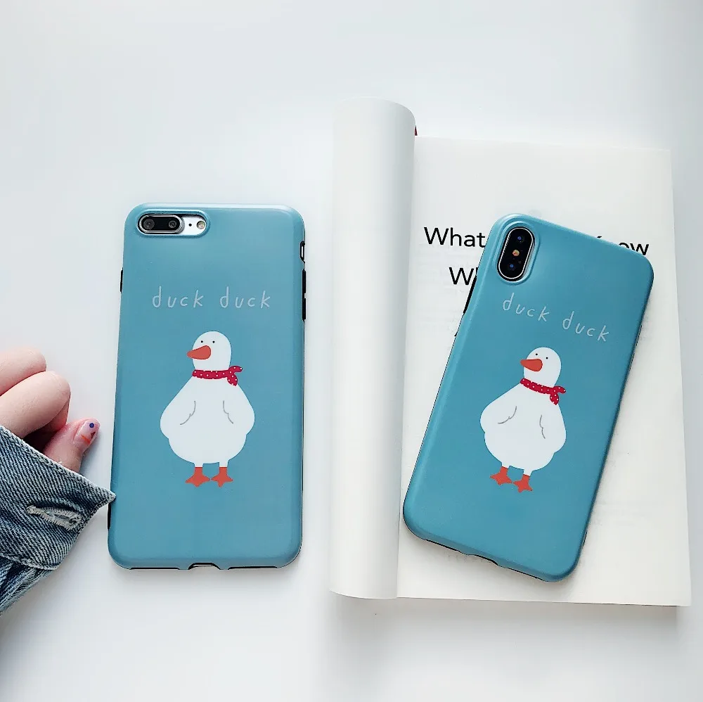 Hazy Beauty для чехла iPhone X XS XR MAX - роскошный мягкий чехол с узором в виде мультяшной утки для iPhone 6S 6 7plus 8 8plus.