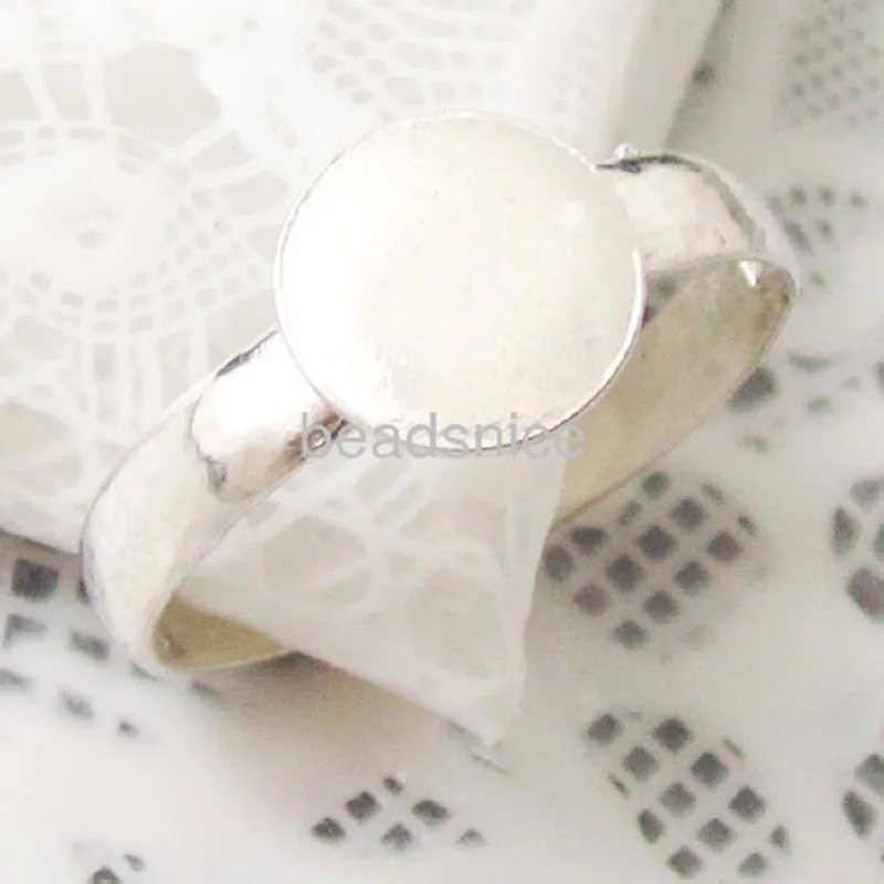Beadsnice 925 пробы серебряное круглое кольцо с заготовкой 8 мм 24141|Кольца для помолвки|