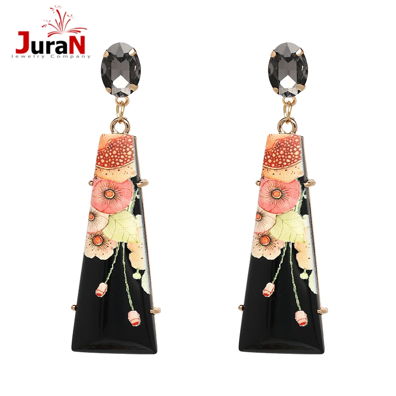 Новое поступление 2019 богемные геометрические висячие серьги JURAN с цветком