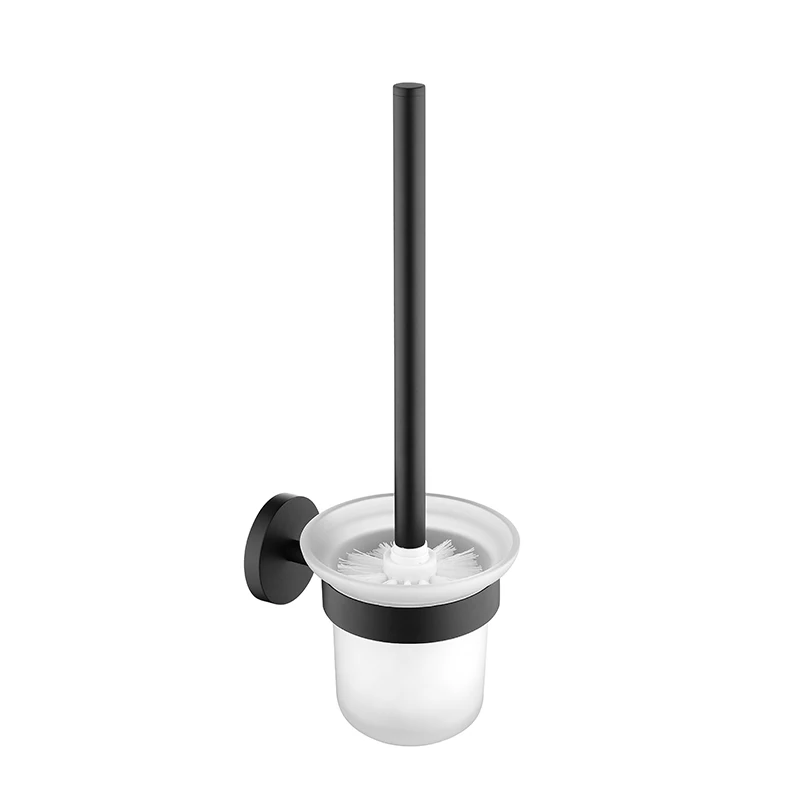 Toilet Brush Holder SUS 304 нержавеющая сталь аксессуары для ванной комнаты наборы черный матовый полотенцесушитель барная полка держатель для бумаги держатель для туалетной щетки крючок для халата - Цвет: Toilet Brush Holder