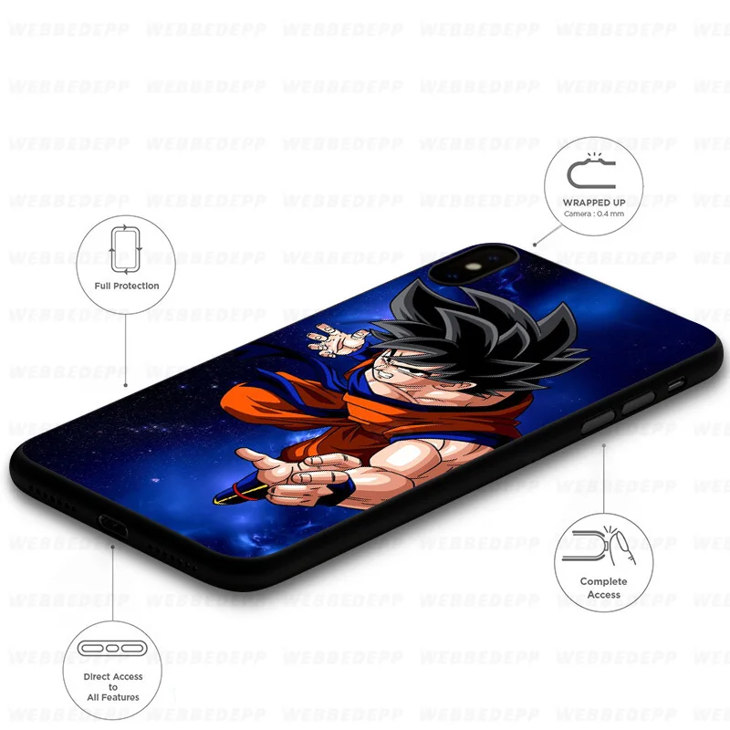 WEBBEDEPP Dragon Ball Z Goku супер мягкий силиконовый чехол для iPhone 11 Pro Xr Xs Max X или 10 8 7 6 6S Plus 5 5S