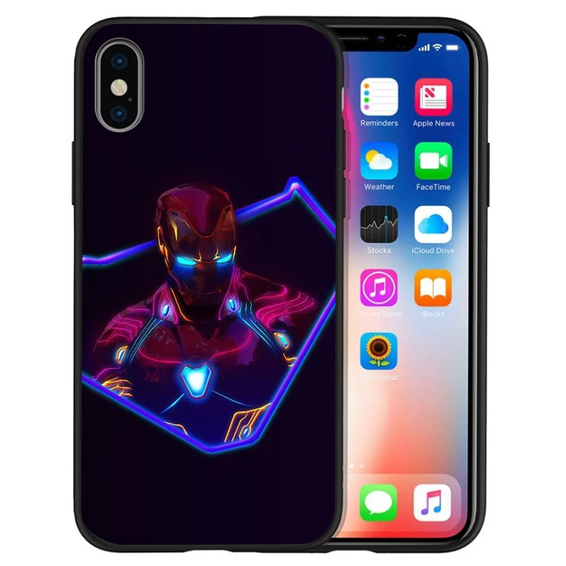 Роскошный чехол Marvel Мстители Супергерои Дэдпул Человек-паук для Apple iPhone X чехол 7 8 6 6S Plus 5 5S SE XS MAX XR Etui Coque