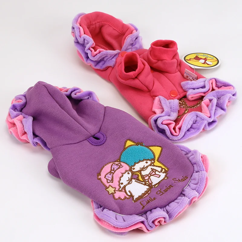 Одежда для щенков розовый фиолетовый милый с цветочным рисунком розничная и