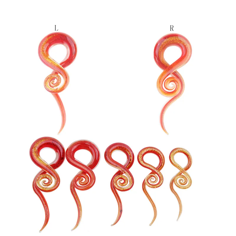 2 шт. пирсинг для ушей красное стекло