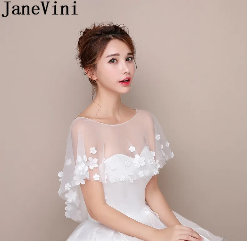 Простое свадебное платье-накидка с цветами jaevini 2019 свадебные тюлевые палантины