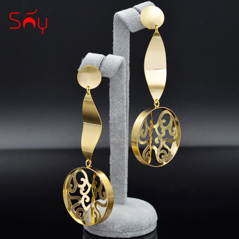 

Ювелирные изделия Sunny Jewelry, женские модные большие круглые серьги, длинные висячие серьги, классические ювелирные изделия, фурнитура для сва...