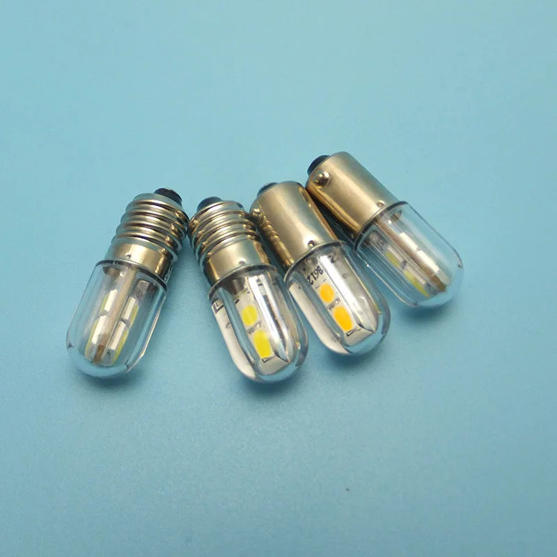Фото MIDCARS Высокое качество 48V T4w Ba9s E10 светодиодный лампы 12v LIndicator светильник лампы для роста растений 6v SMD 3030 4 светодиодный s 24V 120V 220VAC №2