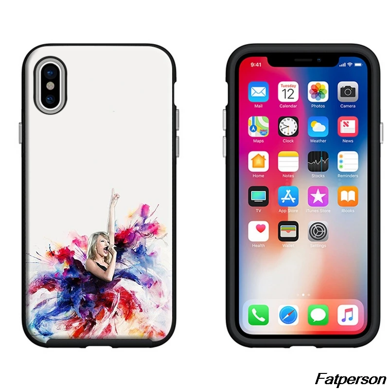Американская певица Taylor чехол черный мягкий силиконовый для телефона Apple iPhone X10 6