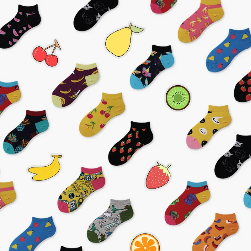 

RUNNING CHICK Wholesale Cartoon Fruit Cotton women ankle socks