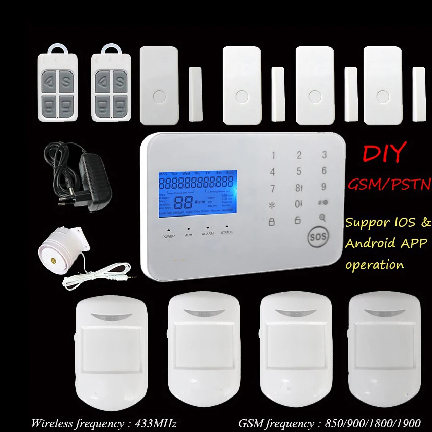 3G SIM Alarm Systems Security Home Phone APP House Security Alarms GSM Wireless Personal Residential House Security Detector