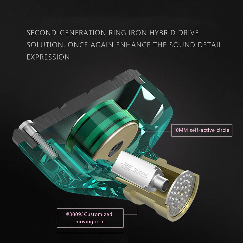 ZSN гарнитура гибридная технология 1BA + 1DD HIFI бас наушники в ухо монитор Спорт