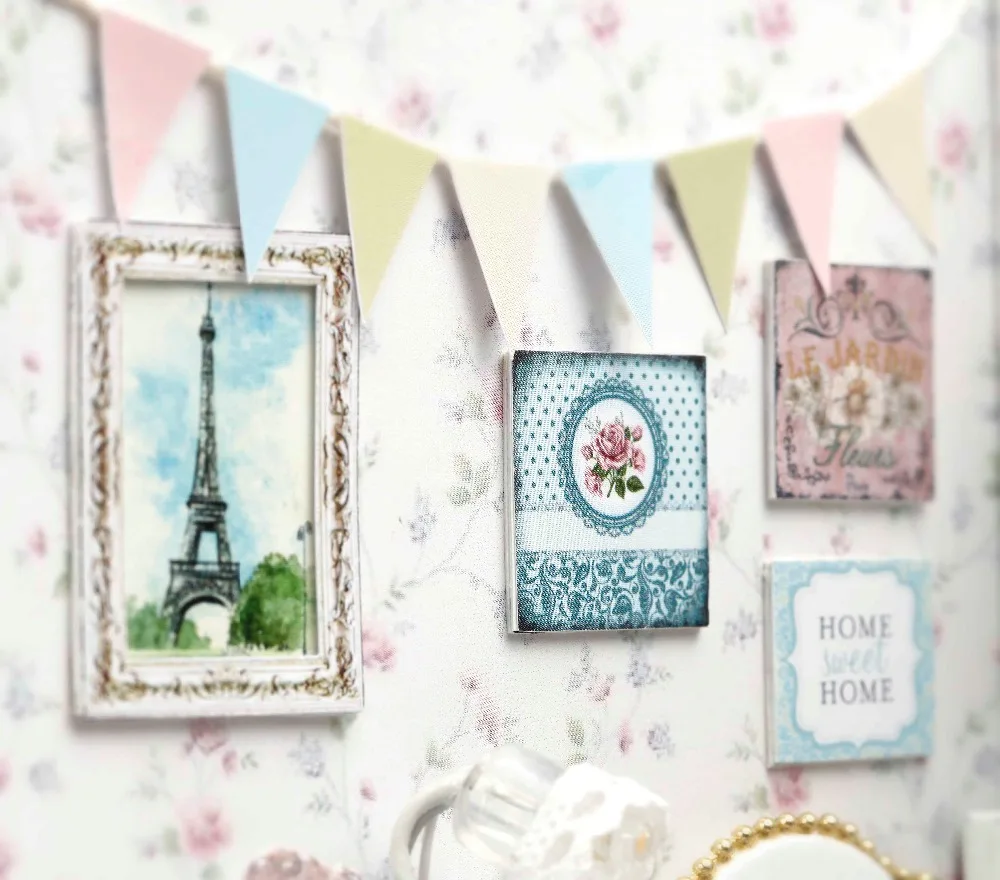 Серия Happy Diy синий деревянный кукольный дом комната коробка ручной работы 3d миниатюрный кукольный домик деревянные обучающие игрушки для девочек детские подарки на день рождения