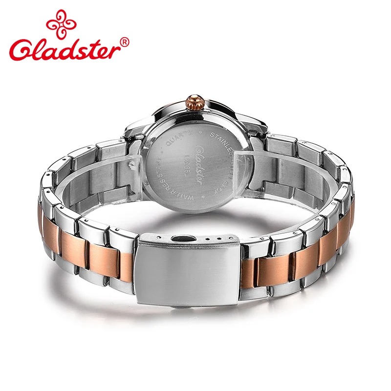 Женские кварцевые часы Gladster модные женские наручные из нержавеющей стали с