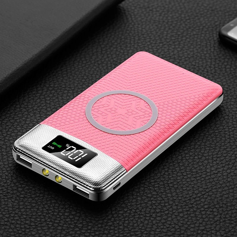 Мощность Bank 10000 mAh Беспроводной Dual USB банк Зарядное устройство Батарея случаях