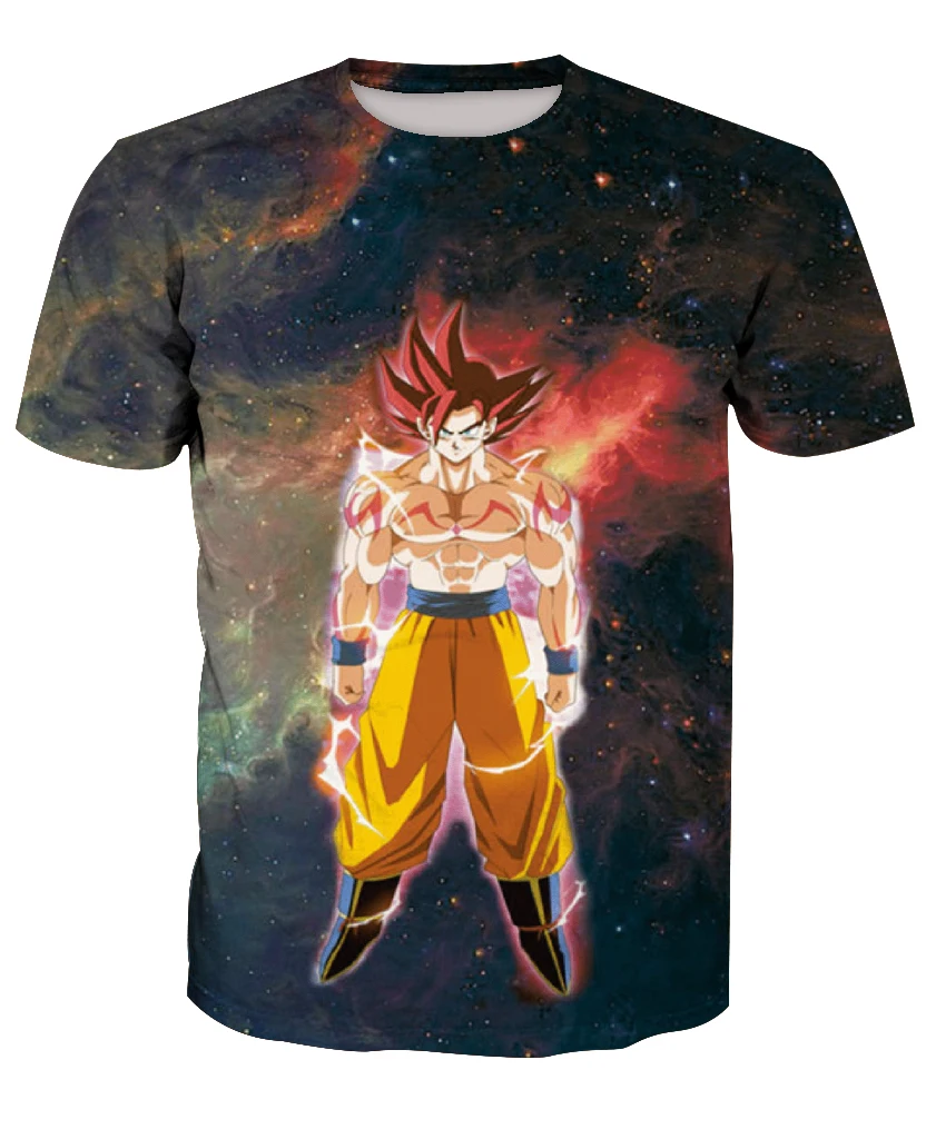 Anti-Samely New fashion 3D men's Dragon Ball four print casual short sleeve T-shirts custom-made free shipping m to 6xl | Мужская