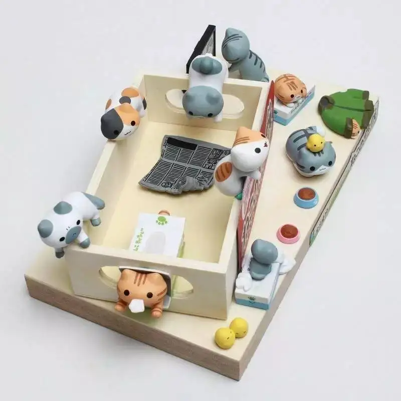 8 шт./компл. игрушка Неко атсуме кошка неконо кююджитсу Милая ПВХ фигурка