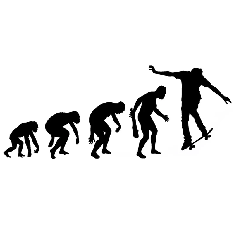 15.6CM*6.4CM Interesting Evolutionary Skateboard Extreme Sports Silhouette Vinyl Car Sticker S9-0985 | Автомобили и мотоциклы