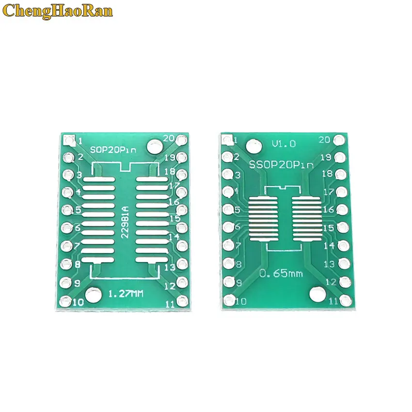 ChengHaoRan 5pcs SOP20 SSOP20 TSSOP20 To DIP20 Pitch 0.65/1.27mm IC Adapter PCB Board | Обустройство дома