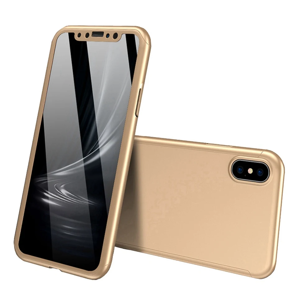 CASEIER 360 Полное покрытие чехол для samsung Calaxy A7 10 S9 S8 Plus Прозрачный чехол для телефона для samsung S7 Note 8 9 J4 J6 A5 A8 крышка - Цвет: Gold