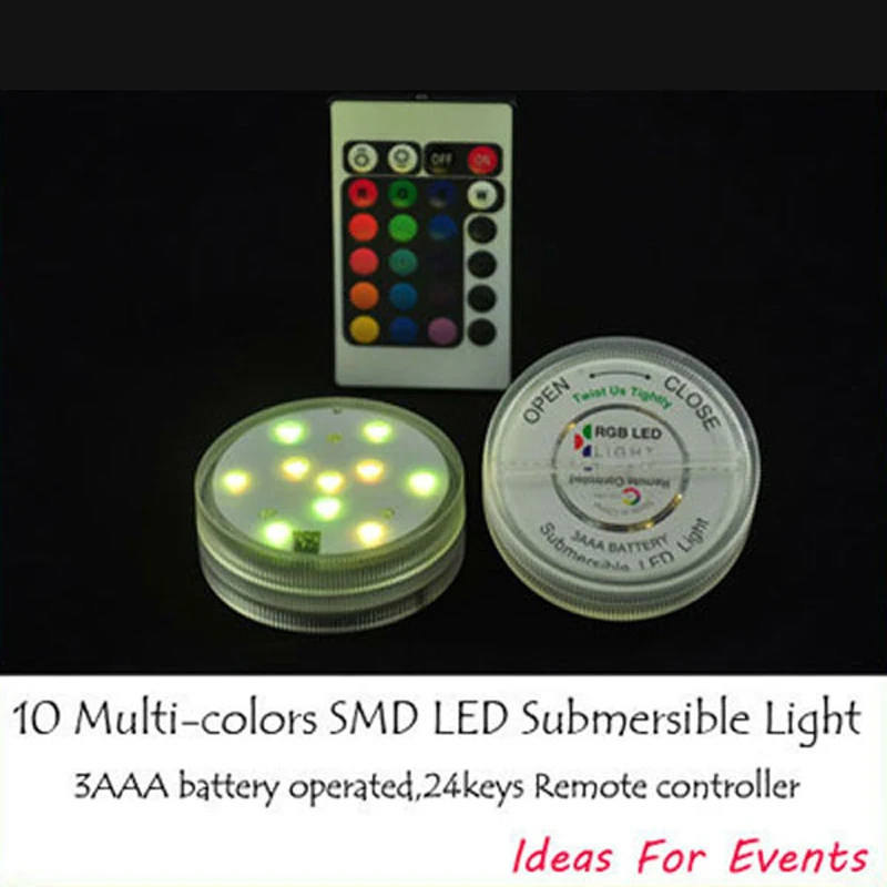 Env&iacute;o Gratis 48 unids/lote, Base de luz LED de varios colores con pilas AAA para decoraci&oacute;n de Navidad y bodas-0