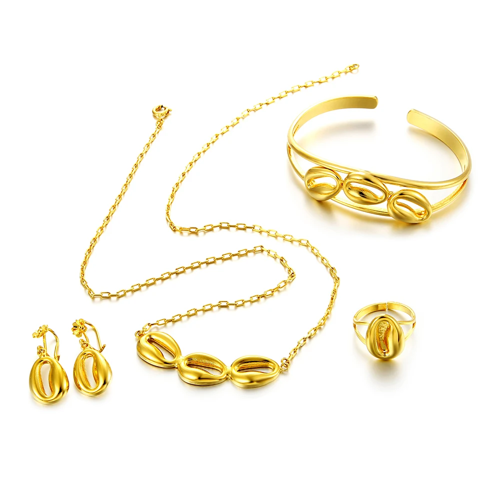 Эфиопские прочные Ювелирные наборы Ethlyn из четырех предметов для девушек желтого