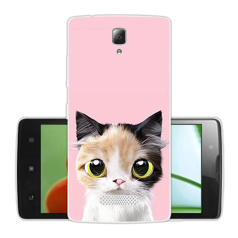Мягкий ТПУ чехол для мобильного телефона Lenovo A2010 розовый из мягкого прозрачный